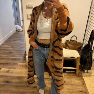 AFRM animal print long cardigan